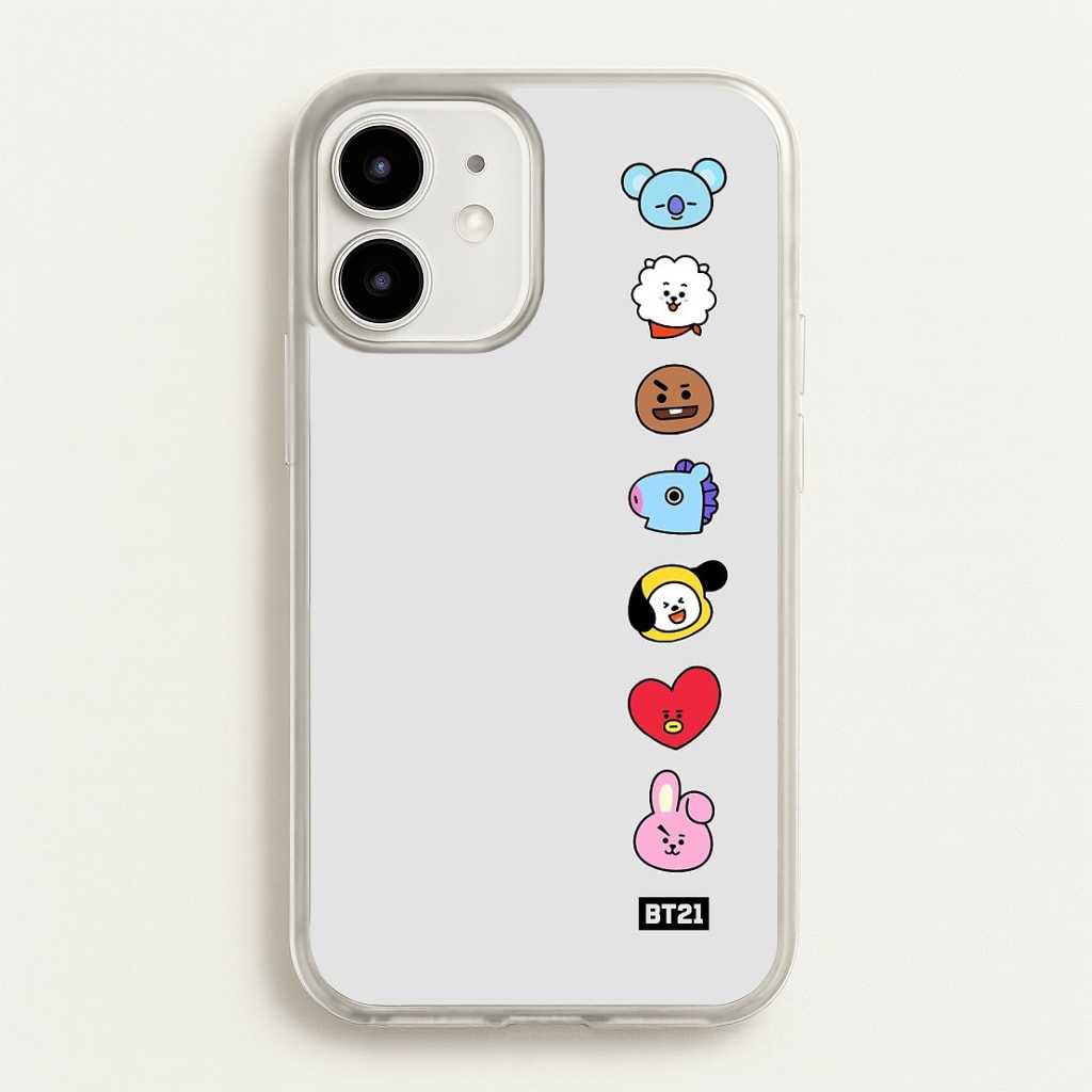 BT21 Vertical Faces - K Pop Phone Case for iPhone 12 Mini - BTS-028-12Mini
