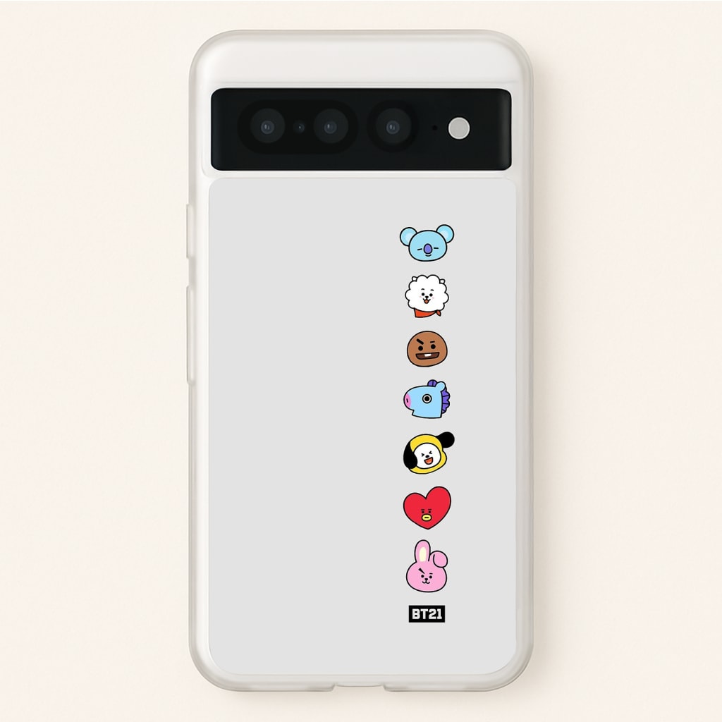 BT21 Vertical Faces - K Pop Phone Case for Google Pixel 7 Pro - BTS-028-GP7Pro