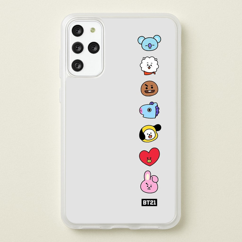 BT21 Vertical Faces - K Pop Phone Case for Galaxy S20 Plus - BTS-028-S20+