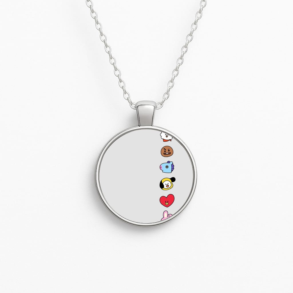 BT21 Vertical Faces - K Pop Circle Necklace