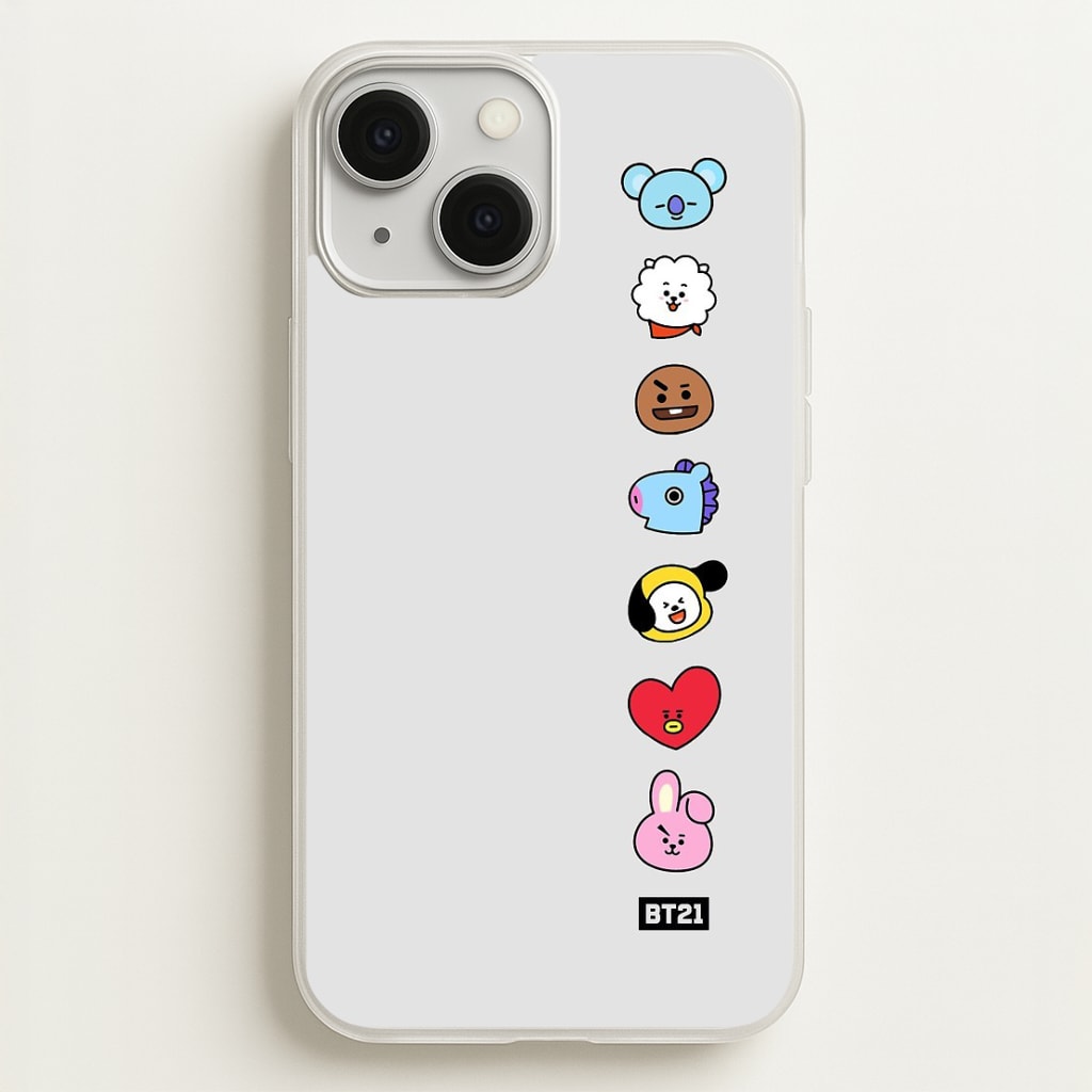 BT21 Vertical Faces - K Pop Phone Case for iPhone 13 Mini - BTS-028-13Mini