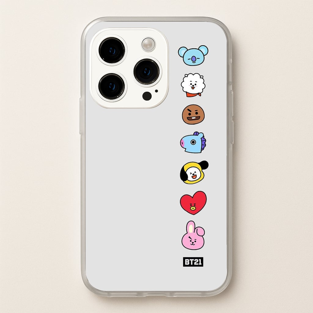 BT21 Vertical Faces - K Pop Phone Case for iPhone 15 Pro Max - BTS-028-15ProMax