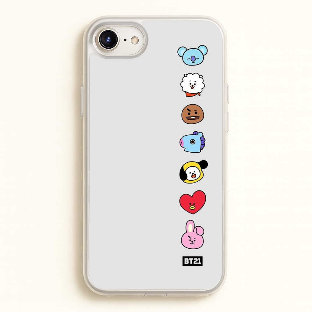 BT21 Vertical Faces - K Pop Phone Case for iPhone 6 Plus / 7 Plus / 8 Plus - BTS-028-7+