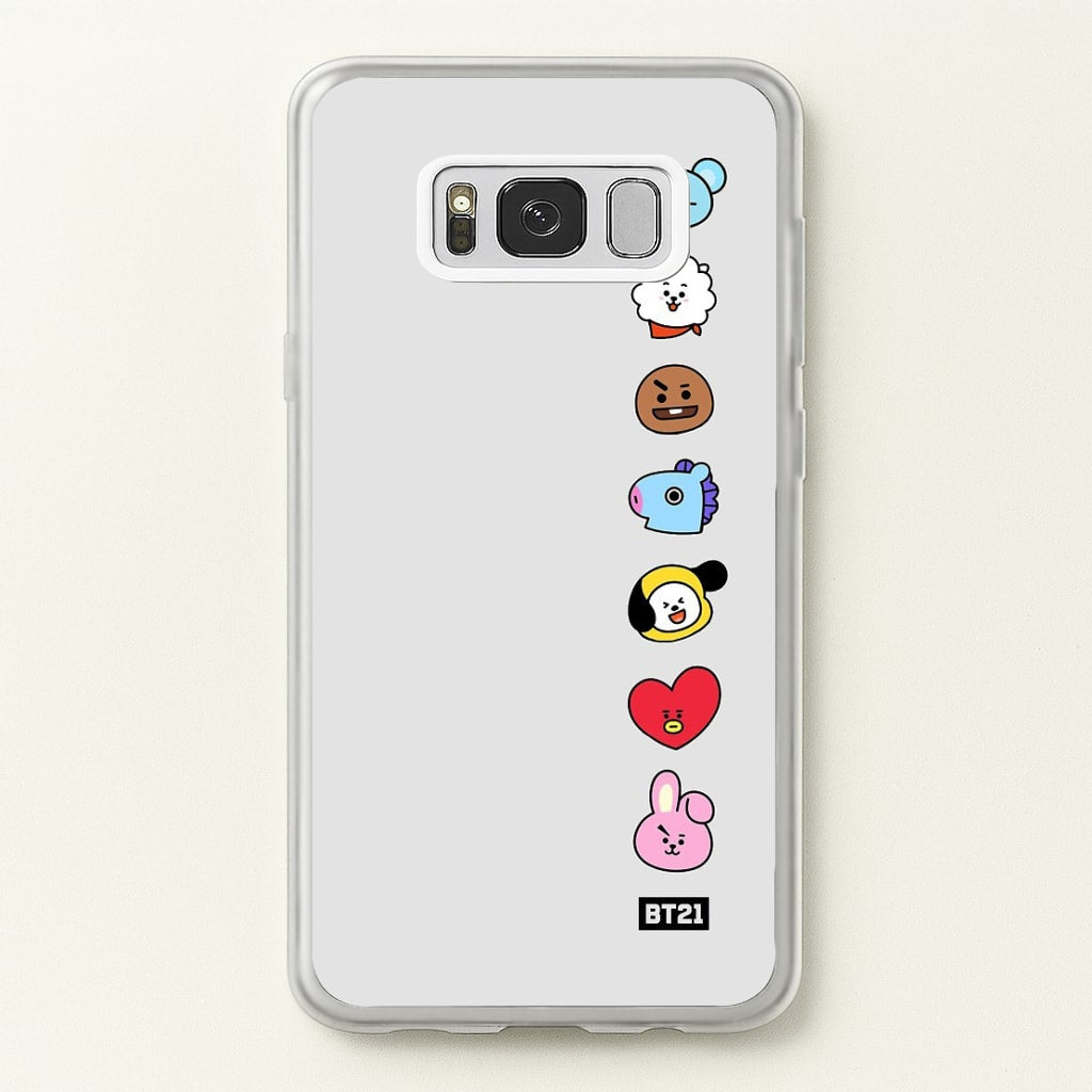 BT21 Vertical Faces - K Pop Phone Case for Galaxy S8 - BTS-028-S8