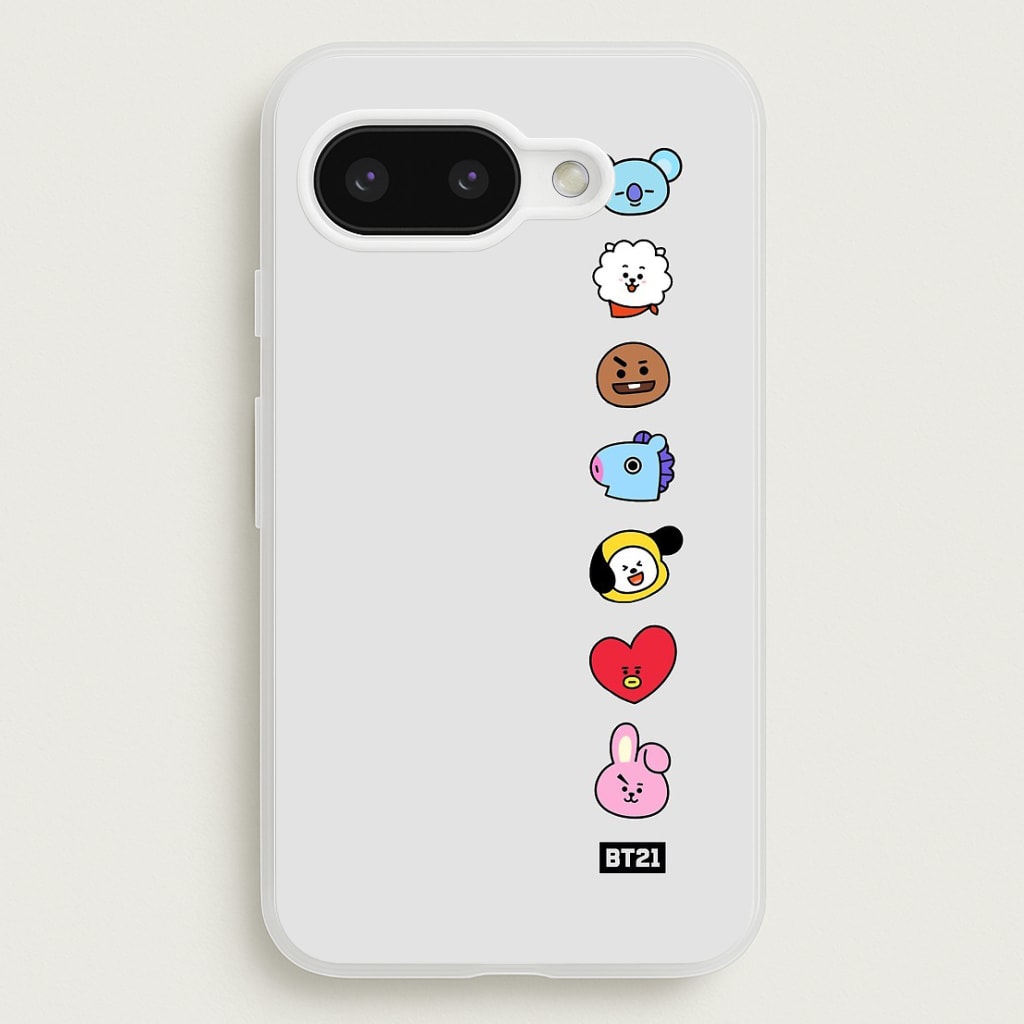 BT21 Vertical Faces - K Pop Phone Case for Google Pixel 9a - BTS-028-GP9a