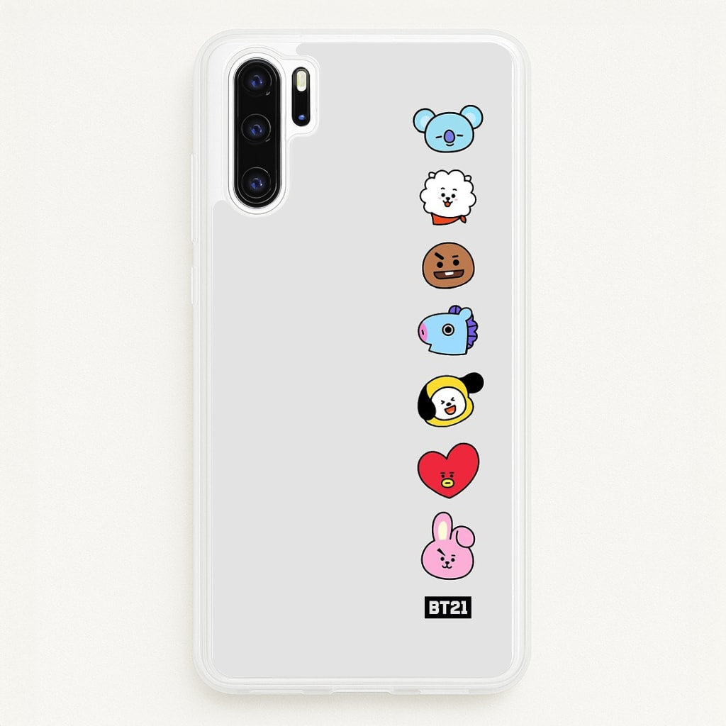BT21 Vertical Faces - K Pop Phone Case for Huawei P30 Pro - BTS-028-P30P