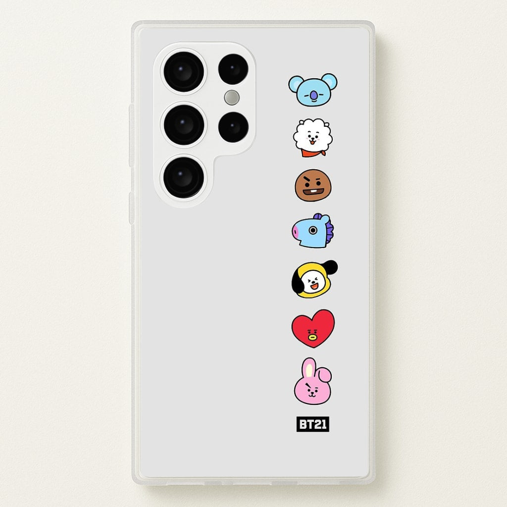 BT21 Vertical Faces - K Pop Phone Case for Galaxy S24 Ultra - BTS-028-S24Ultra