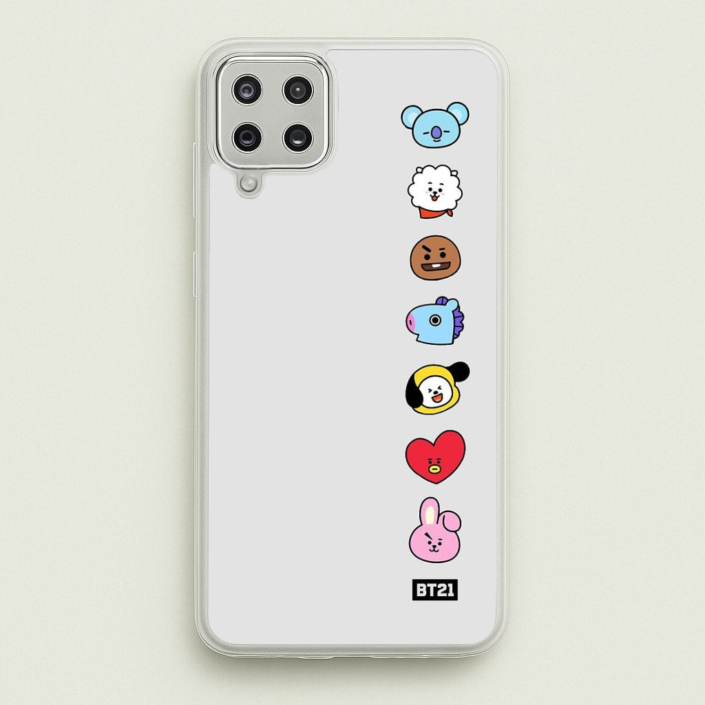 BT21 Vertical Faces - K Pop Phone Case for Galaxy A12 - BTS-028-A12