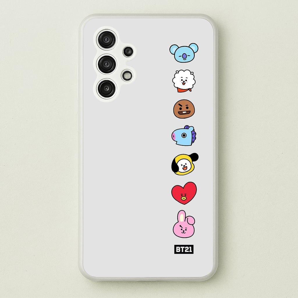 BT21 Vertical Faces - K Pop Phone Case for Galaxy A13 - BTS-028-A13