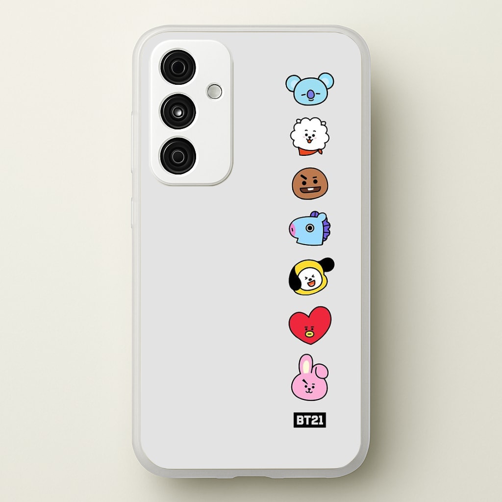BT21 Vertical Faces - K Pop Phone Case for Galaxy A35 - BTS-028-A35