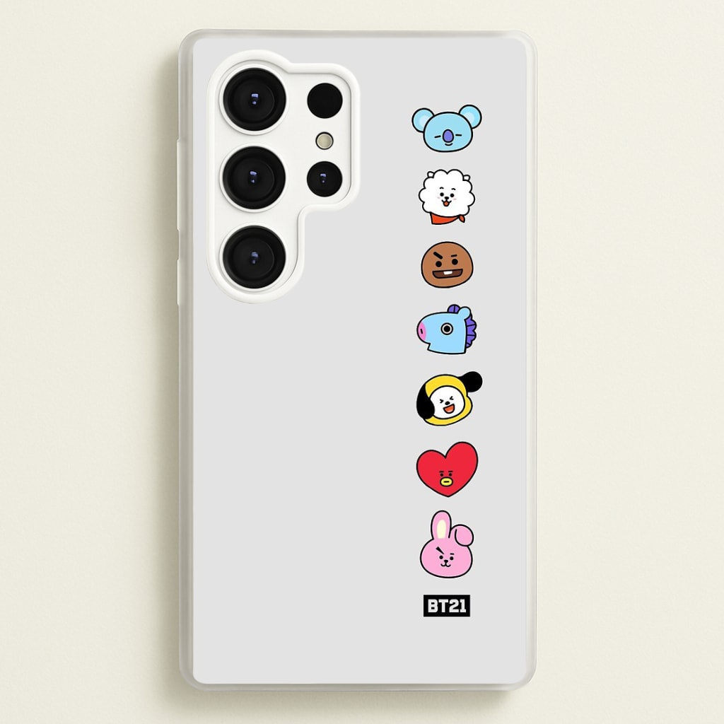 BT21 Vertical Faces - K Pop Phone Case for Galaxy S25 Ultra - BTS-028-S25ULTRA