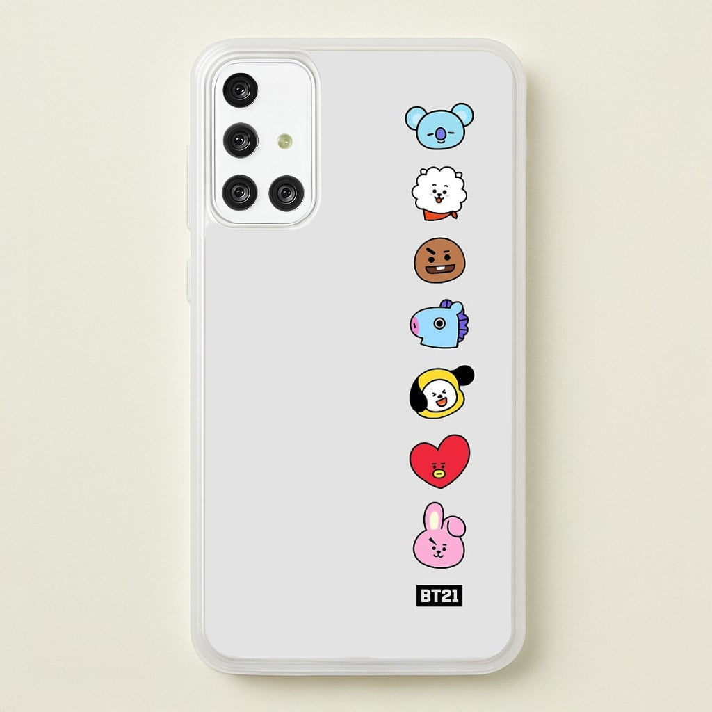 BT21 Vertical Faces - K Pop Phone Case for Galaxy A71 - BTS-028-A71