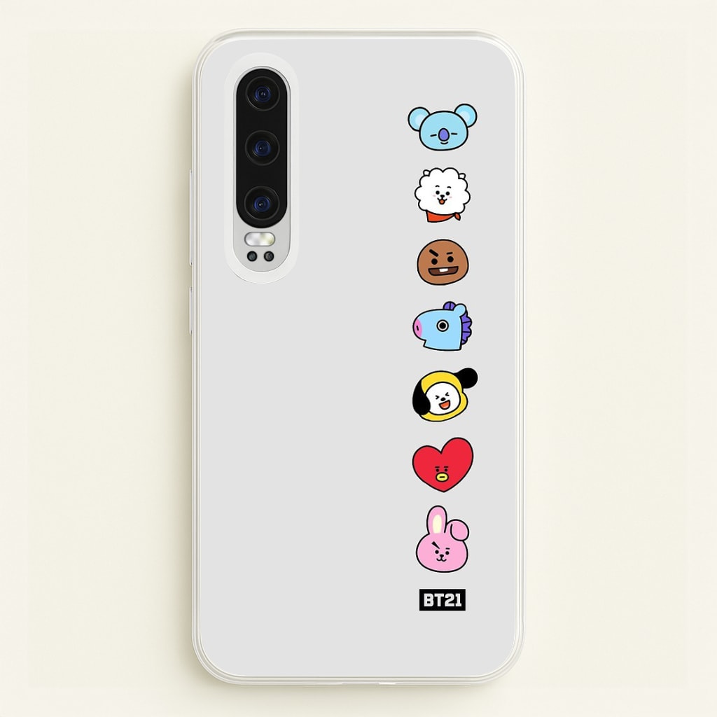 BT21 Vertical Faces - K Pop Phone Case for Huawei P30 - BTS-028-P30
