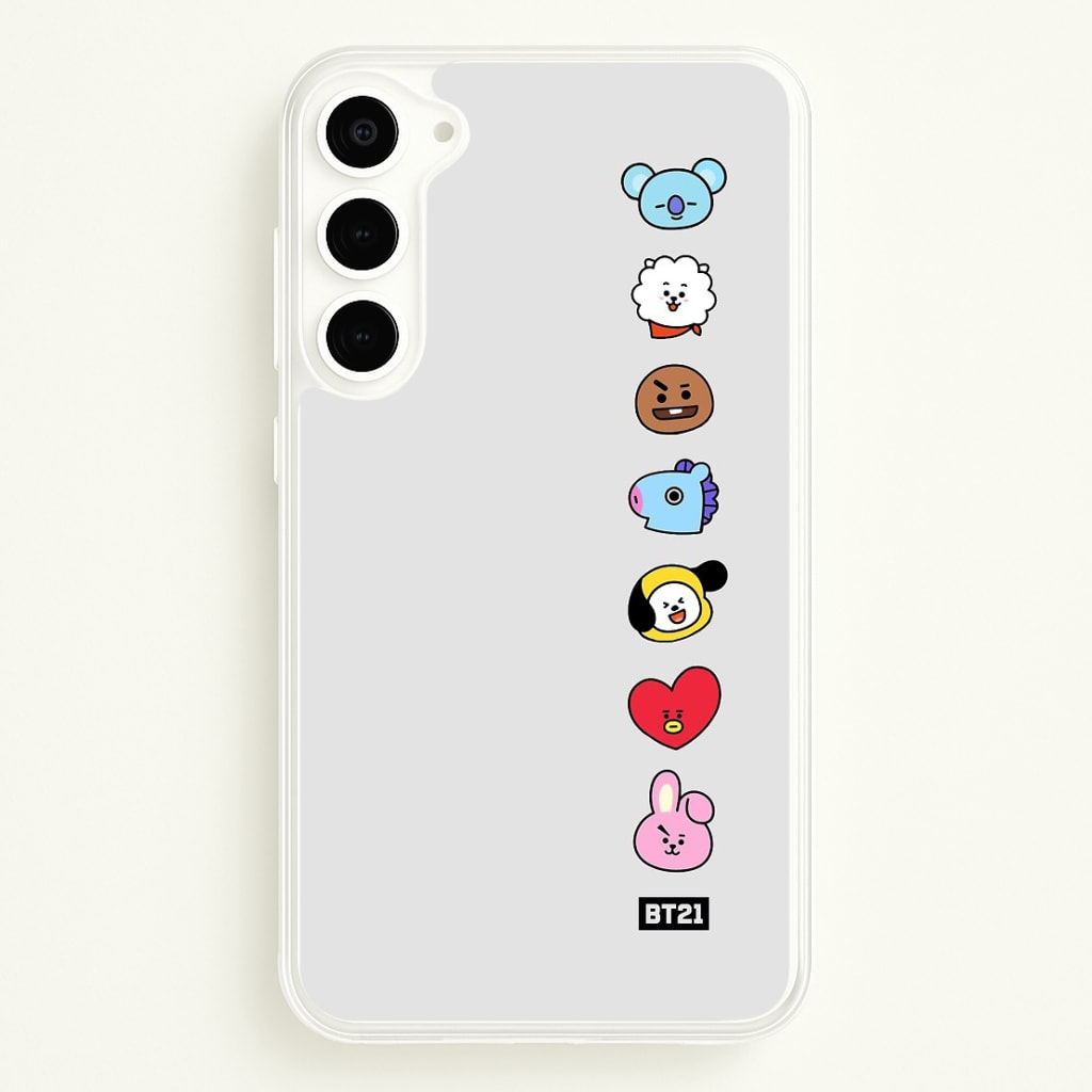 BT21 Vertical Faces - K Pop Phone Case for Galaxy S23 - BTS-028-S23