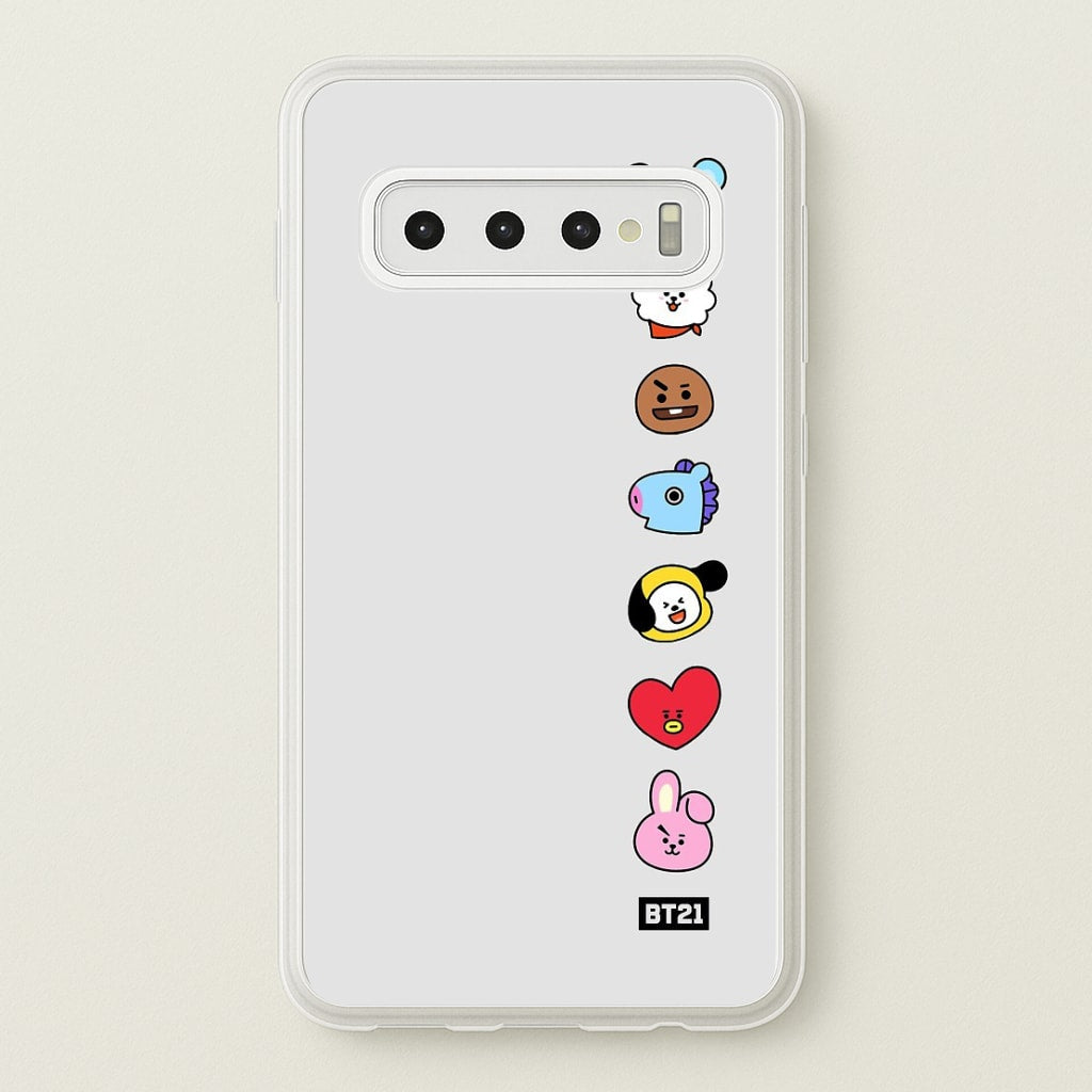 BT21 Vertical Faces - K Pop Phone Case for Galaxy S10 - BTS-028-S10
