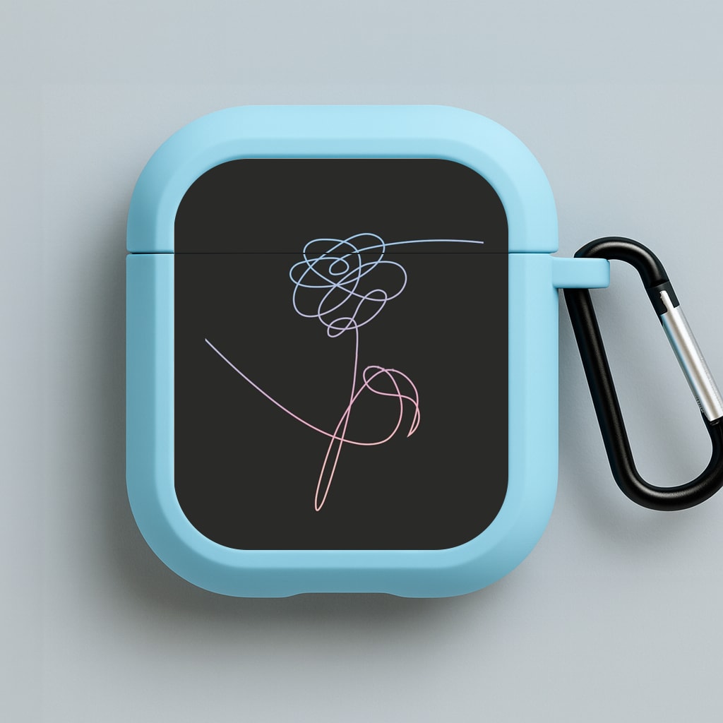Love Yourself Flower - K Pop Blue AirPods Case