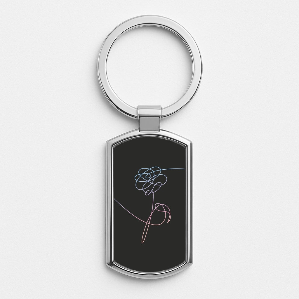 Love Yourself Flower - K Pop Silver Keyring