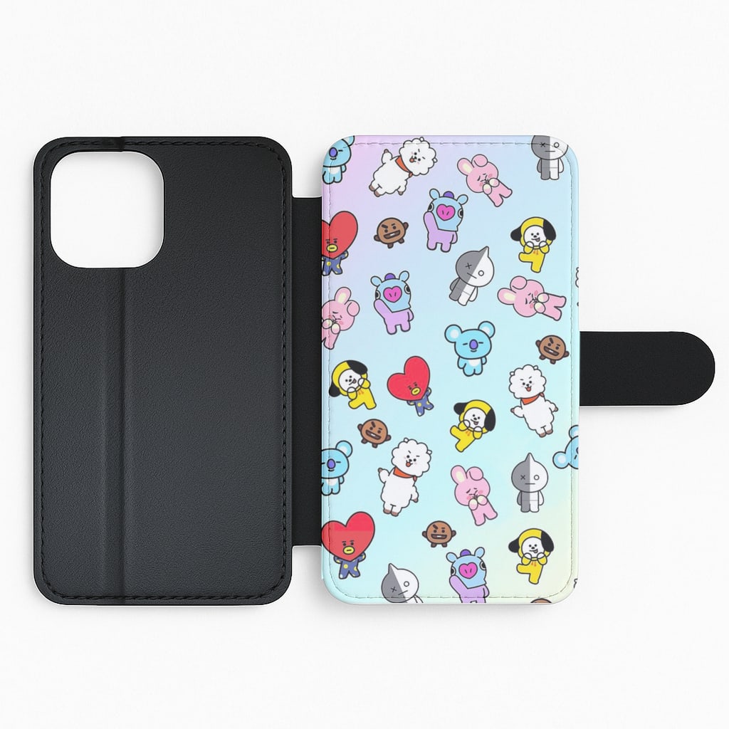 BT21 Collage - K Pop Flip Wallet Phone Case