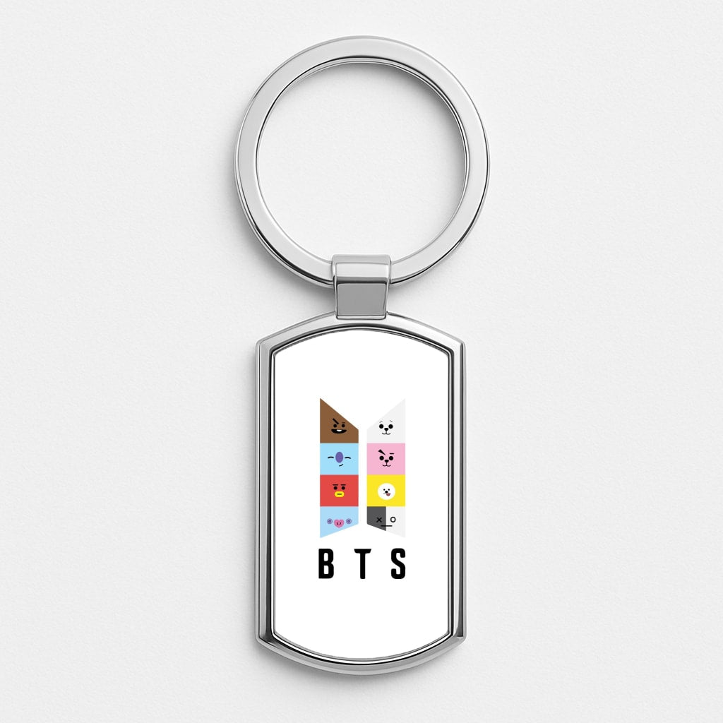 BT21 K-Pop Band Logo Silver Keyring
