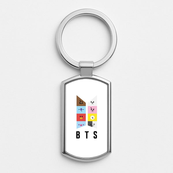 BT21 K-Pop Band Logo Silver Keyring