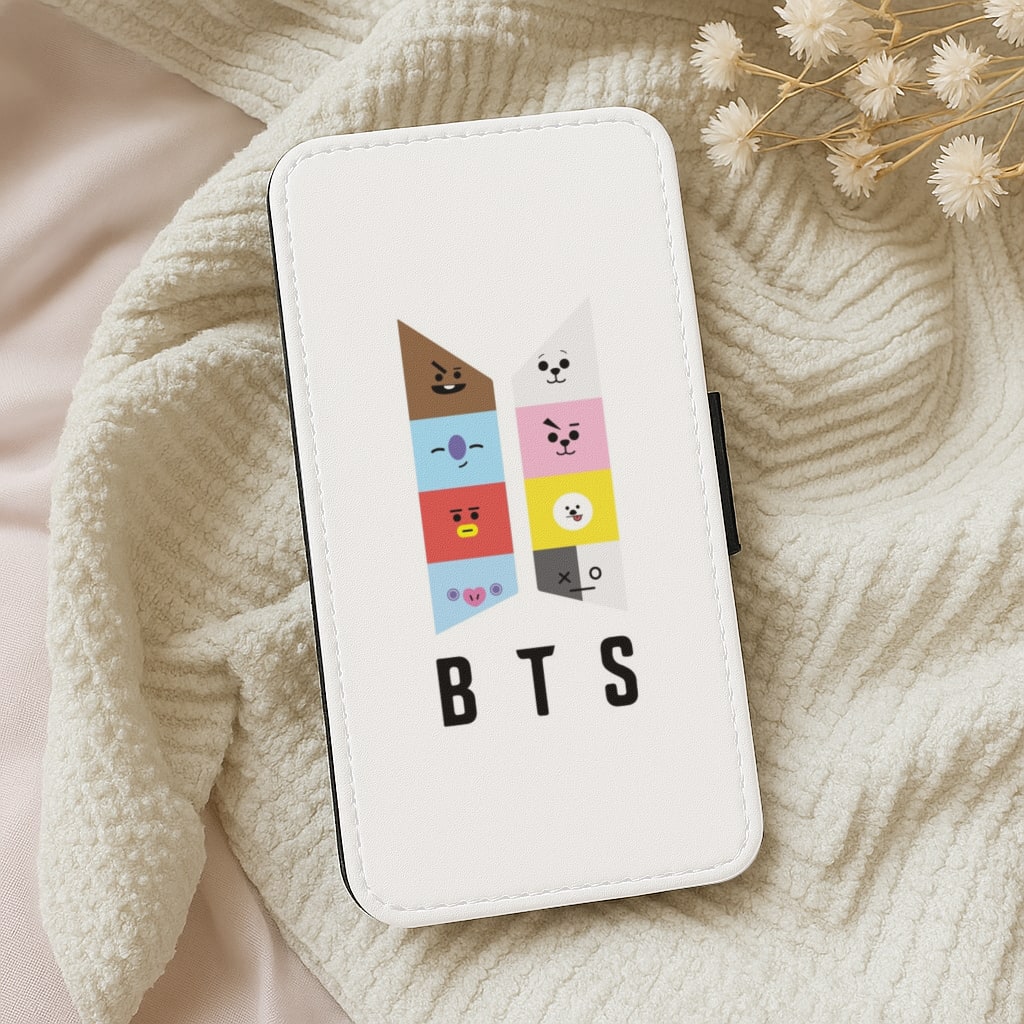 BT21 K-Pop Band Logo Wallet Phone Case