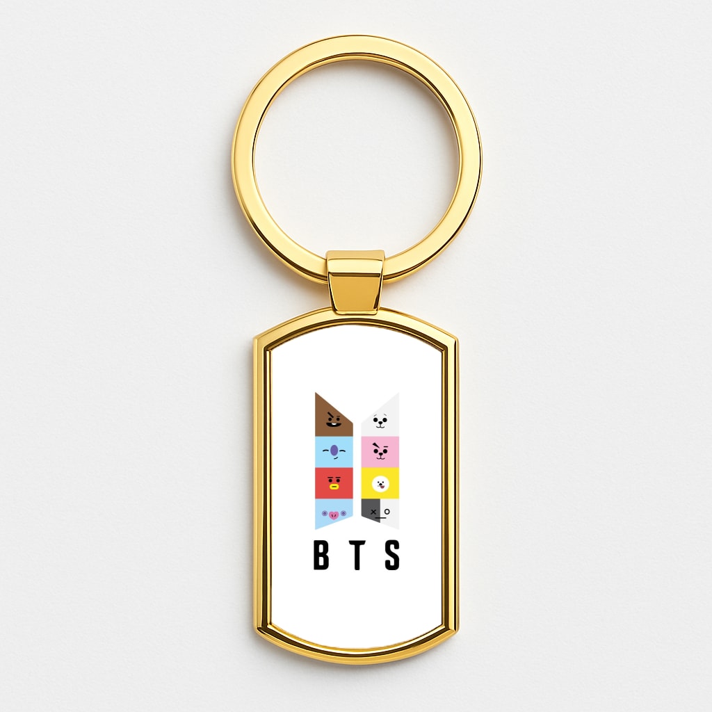 BT21 K-Pop Band Logo Gold Keyring