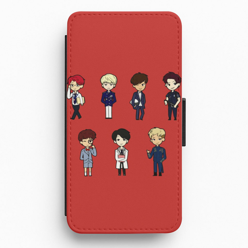 BTS Cartoons Flip / Wallet Phone Case