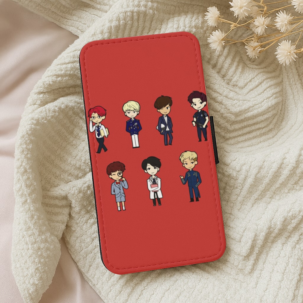 BTS Cartoons Wallet Phone Case