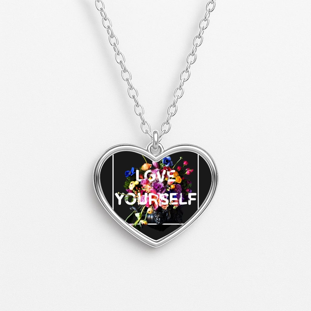 Floral Love Yourself - K Pop Heart Necklace