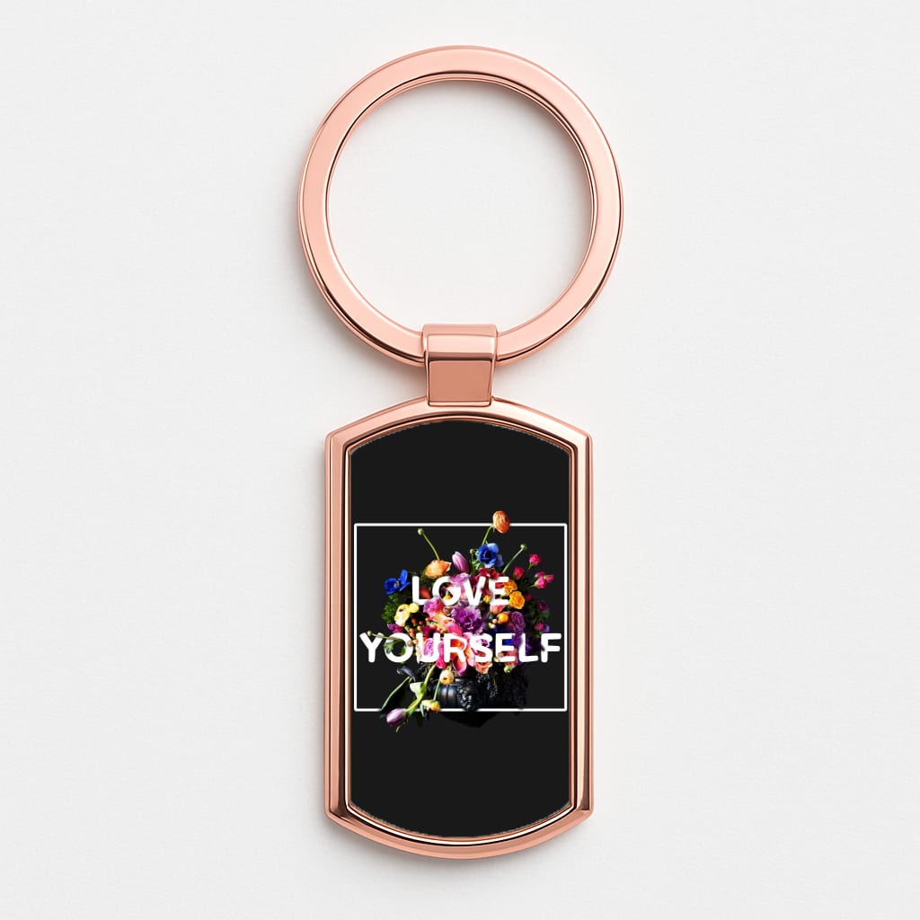Floral Love Yourself - K Pop Rose Gold Keyring