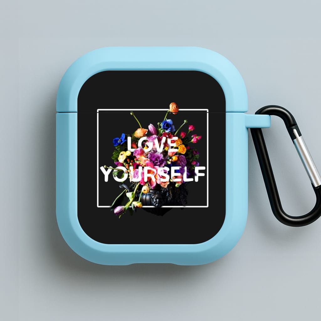 Floral Love Yourself - K Pop Blue AirPods Case
