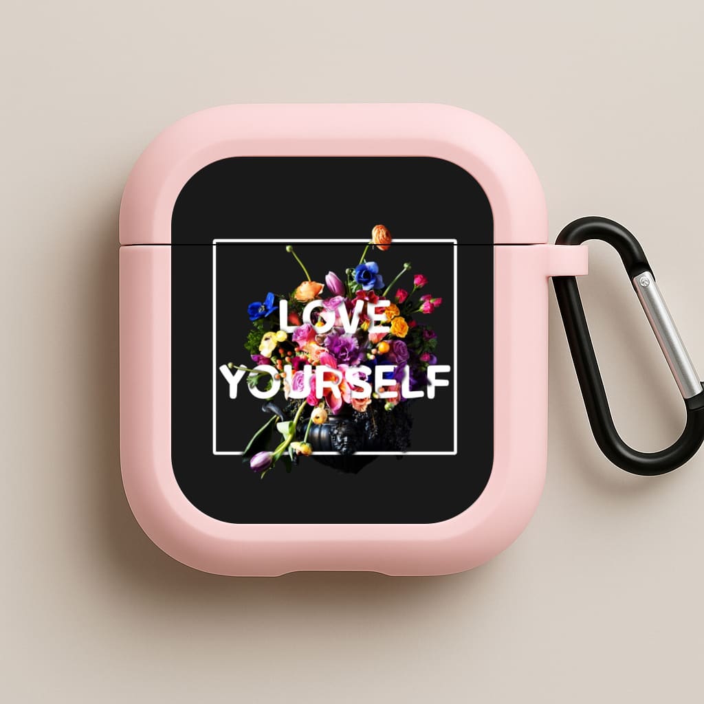 Floral Love Yourself - K Pop Pink AirPods Case