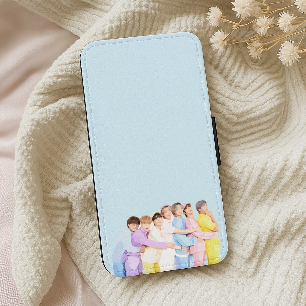 Colourful K-Pop Band Band Wallet Phone Case