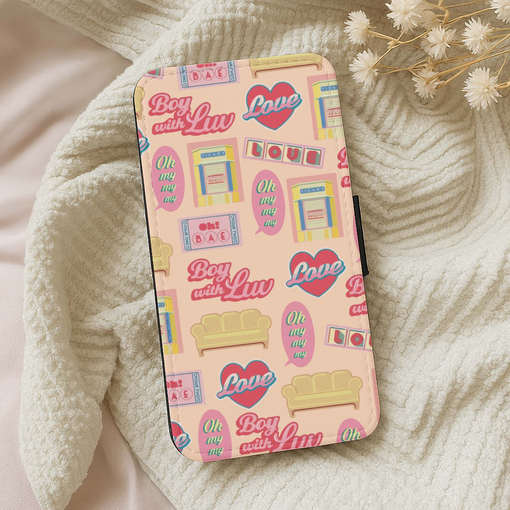 K-Pop Band Icon Pattern Wallet Phone Case