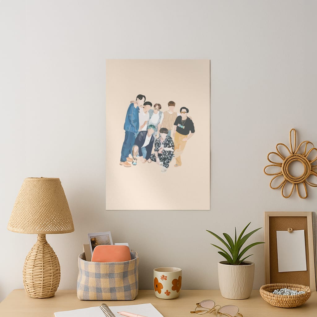 Casual K-Pop Band Band Art Print