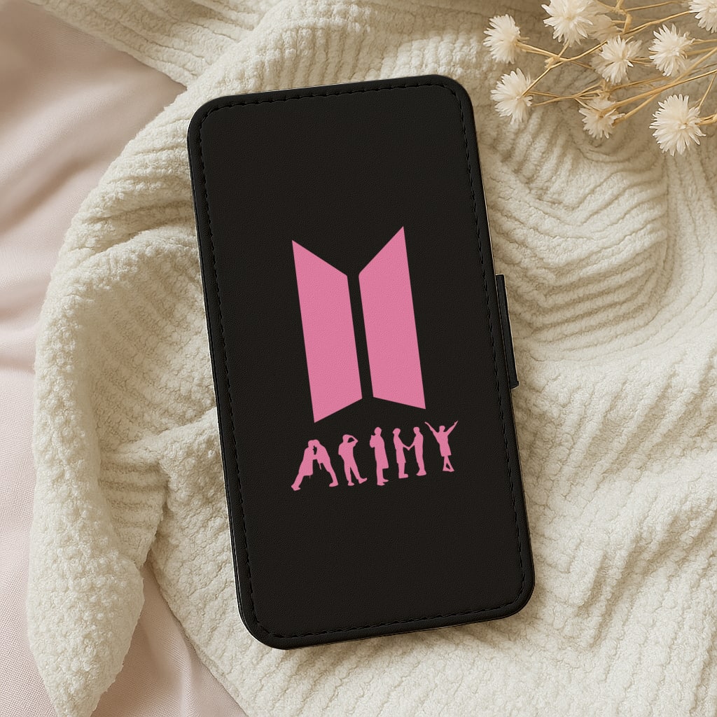 BTS Army Cast Pink  Wallet Phone Case