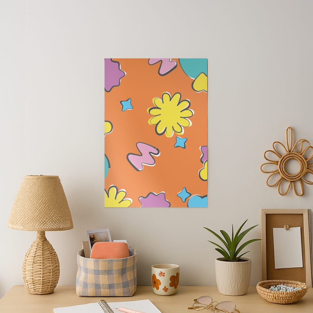 K-Pop Band Flowers Patterns Art Print