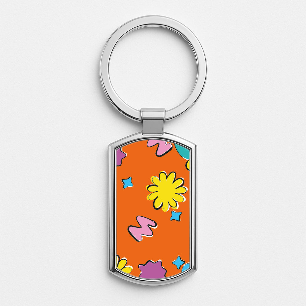 K-Pop Band Flowers Patterns Silver Keyring