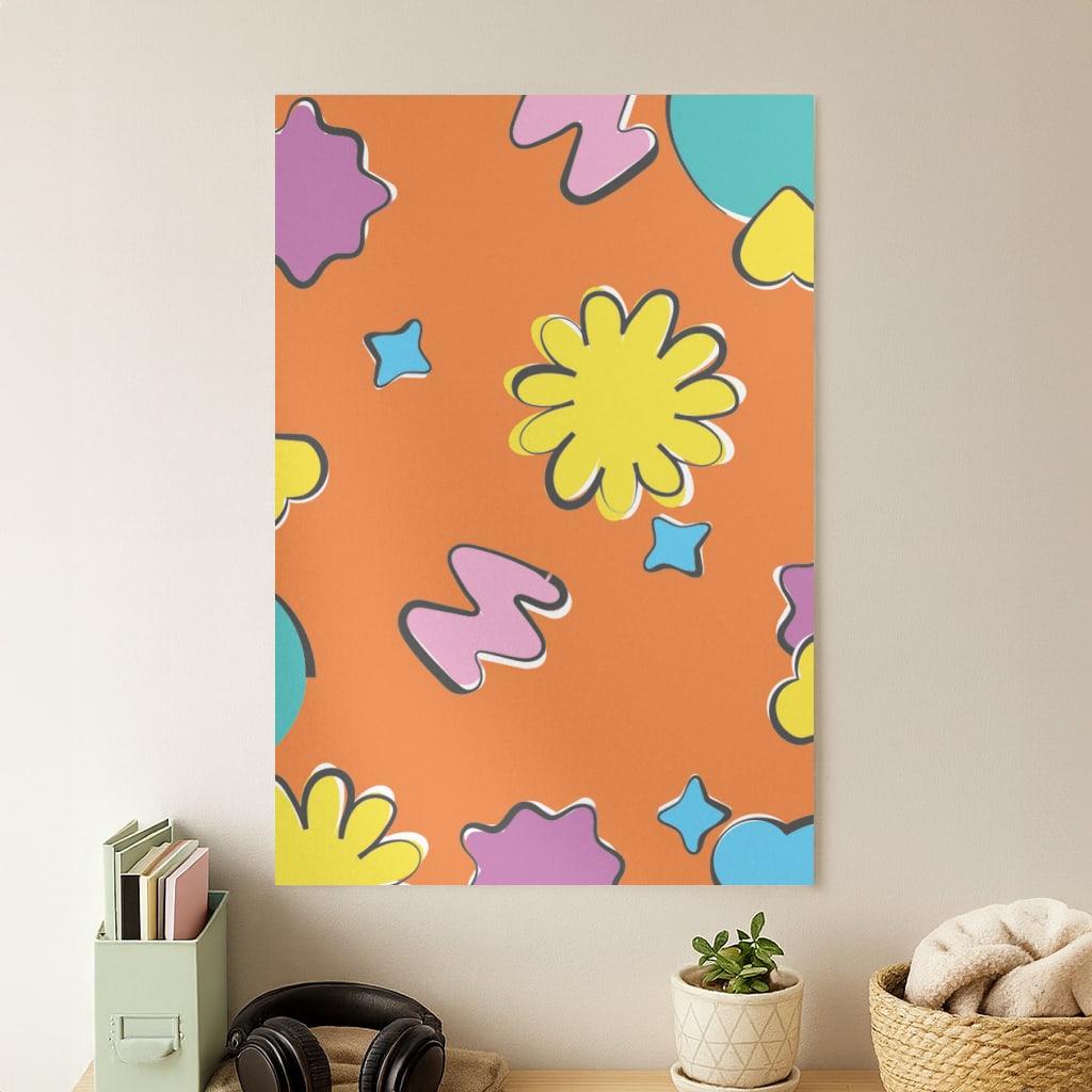 K-Pop Band Flowers Patterns Poster