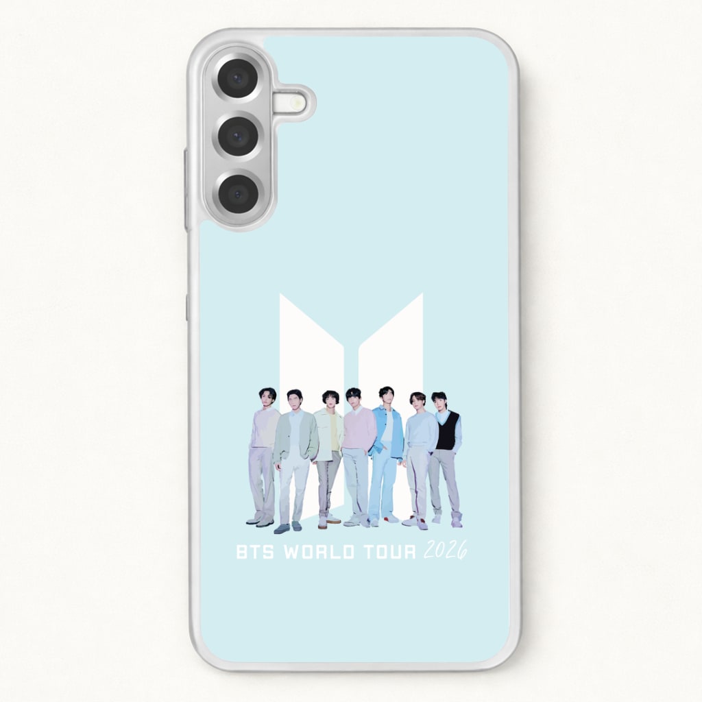 K-Pop Band Tour Pastel Blue Phone Case for Galaxy A57