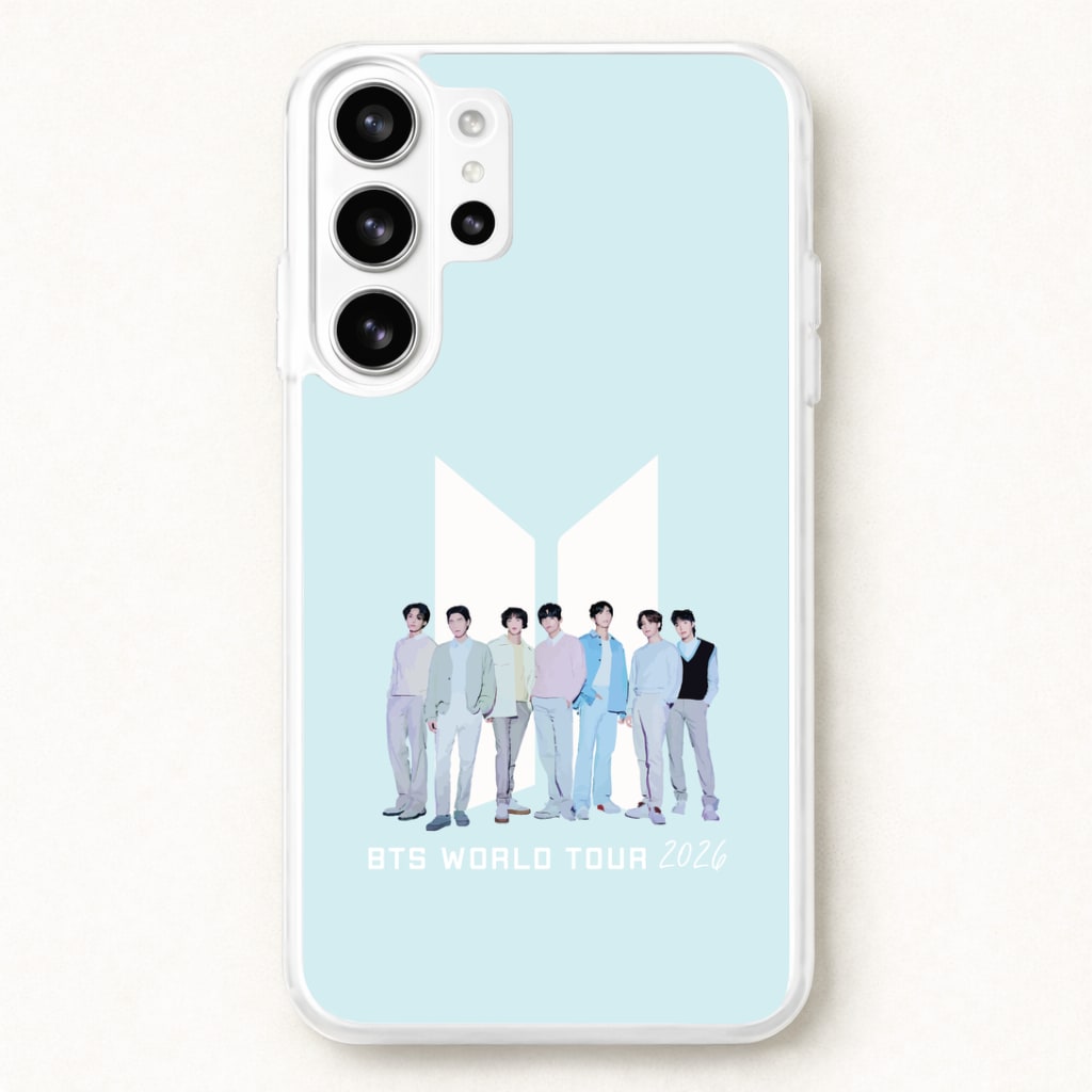 K-Pop Band Tour Pastel Blue Phone Case for Galaxy S26 Ultra