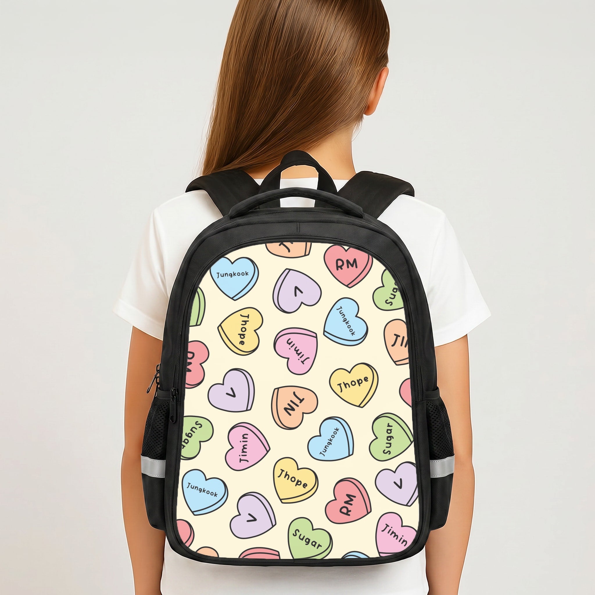 K-Pop Band Members Love Hearts Pattern Backpack