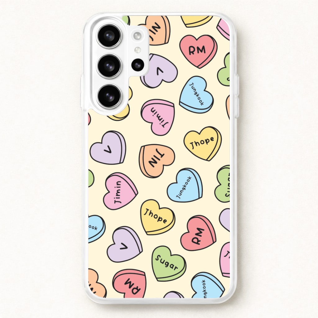 K-Pop Band Members Love Hearts Pattern Phone Case for Galaxy S26 Ultra