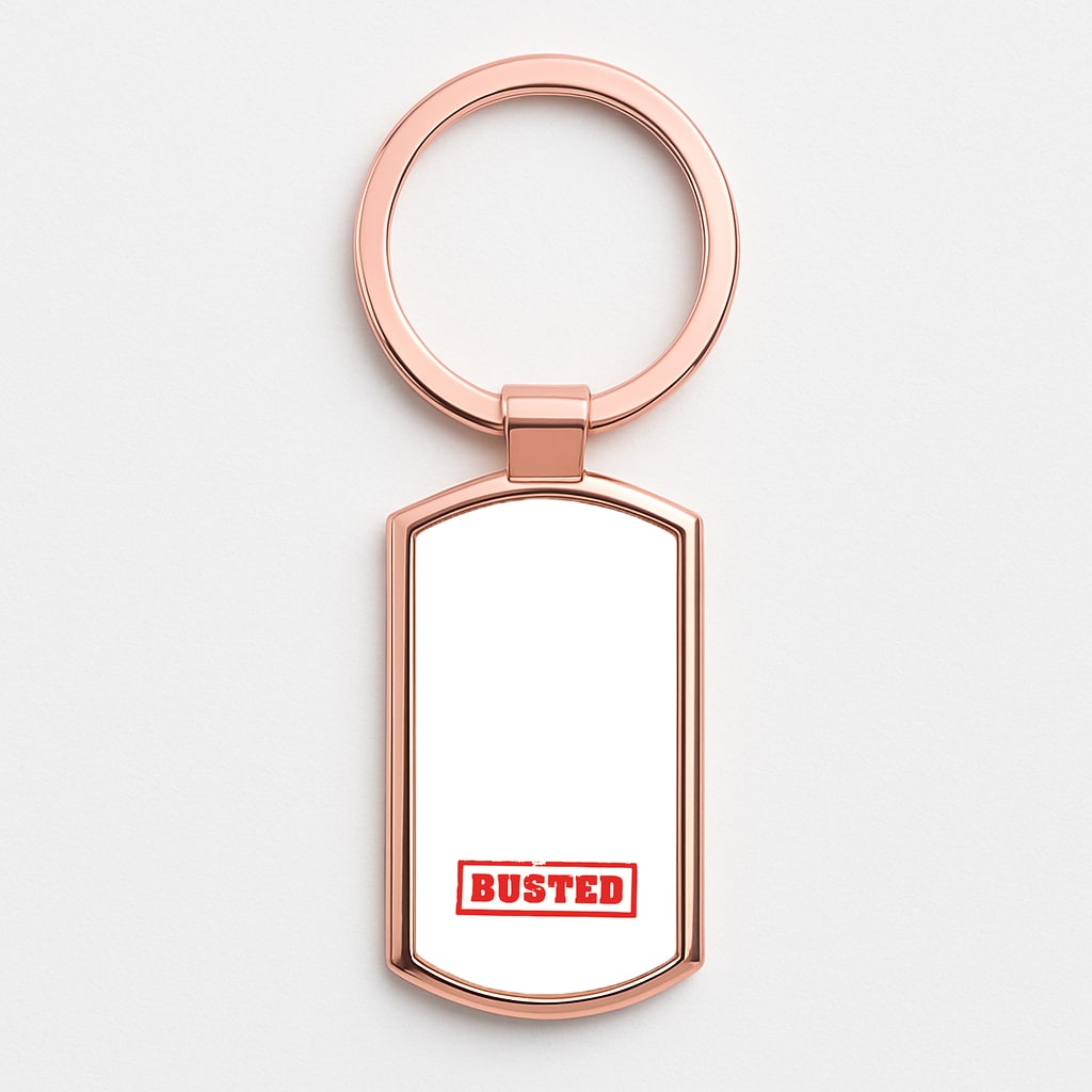 Band Logo - Bust Band Rose Gold Keyring