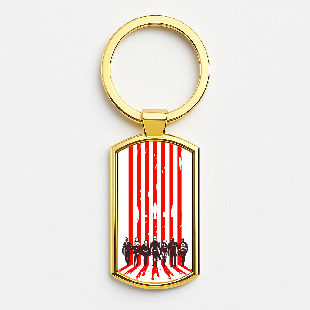 The Seven Silhouettes Gold Keyring