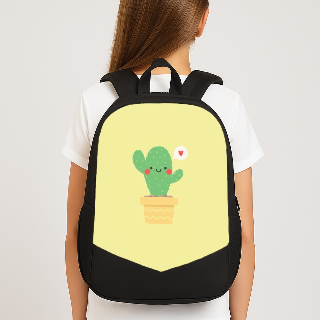 Cute Cactus Large School Bag