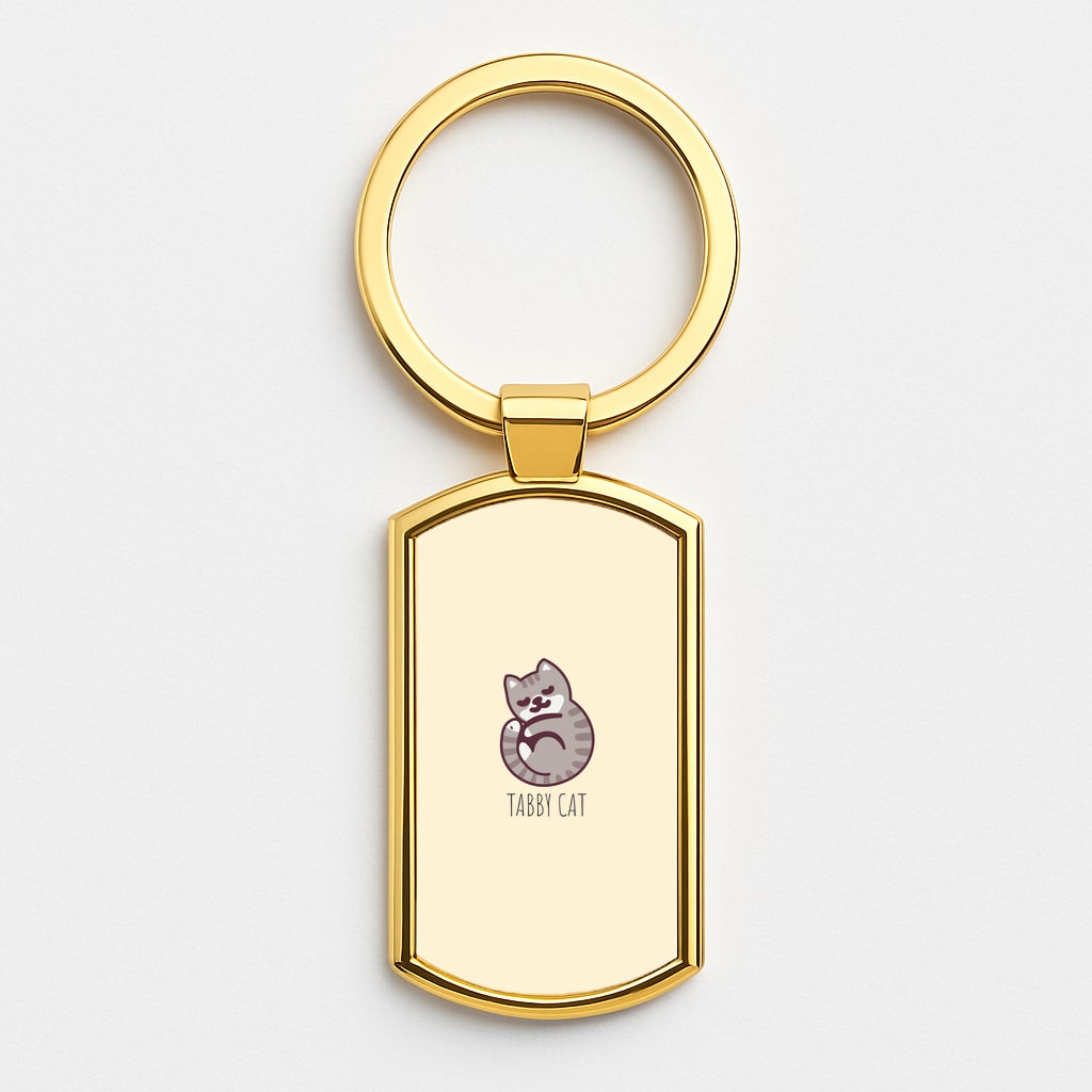 Tabby Cat - Cats Gold Keyring