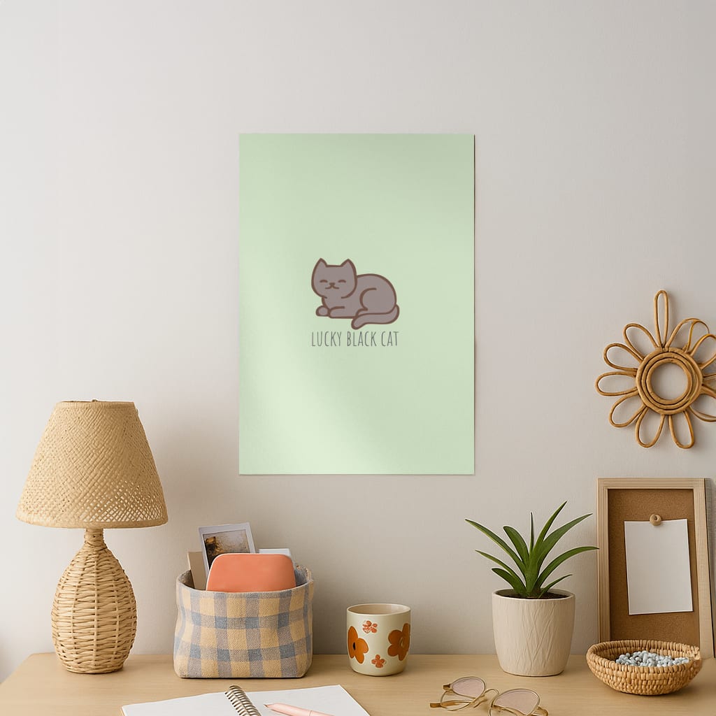 Lucky Black Cat - Cats Art Print