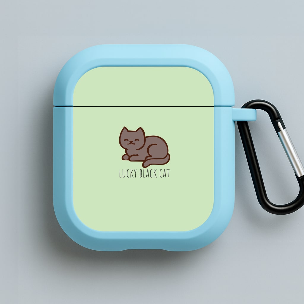 Lucky Black Cat - Cats Blue AirPods Case