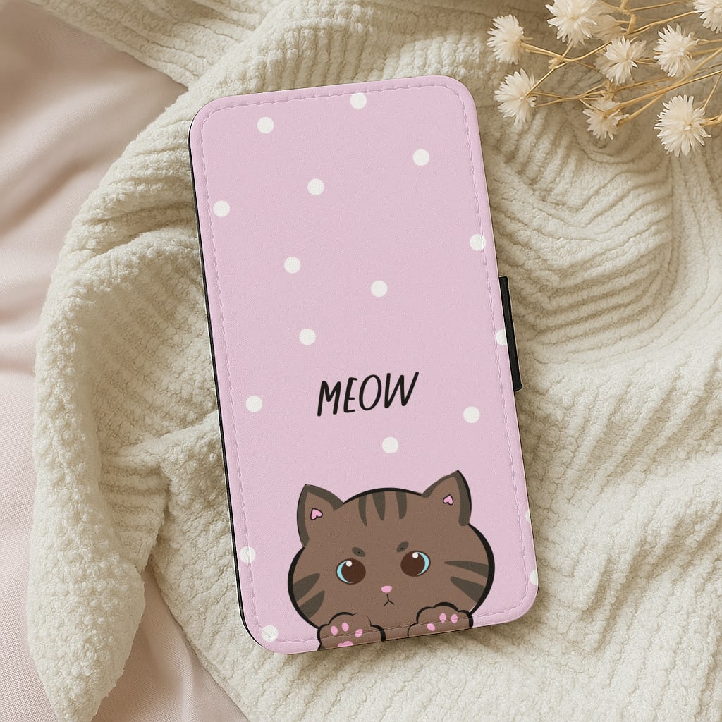 Meow Purple - Cats Wallet Phone Case